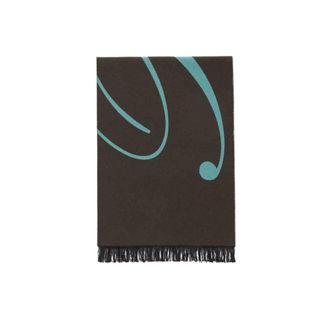 Burberry Accessoires, Dames, Zwart, ONE Size, Stijlvolle Script Sjaal voor de Winter