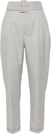 Marni Grijze wollen plooibroek - Dames - Slim Fit Broeken - Grijs - M - Wol - Broeken