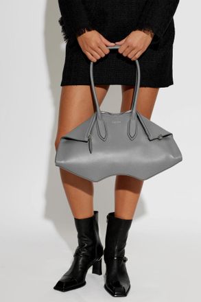 Alexander McQueen Leather Bag Manta, Womens, Grey