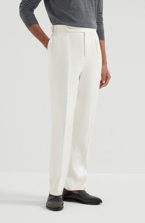 Brunello Cucinelli Tuxedo trousers in Off-White at Nordstrom, Size 50 It