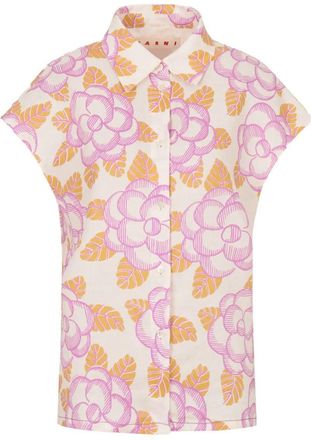 Marni Floral Cap-Sleeved Shirt