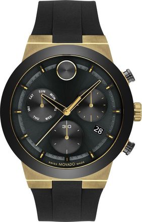 Movado Bold Fusion Chronograph Silicone Strap Watch, 44mm in Black at Nordstrom