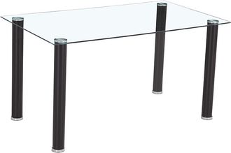 Home Heavenly Mesa cristal templado 120x80 cm 4 patas metal negro