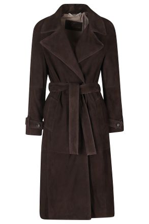 The Jackie Leathers Mocha Brown Peacefull Suede Leather Coat