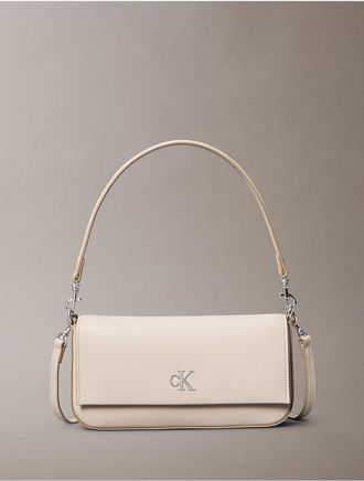 Calvin Klein Womens Minimal Monogram Shoulder Bag - Neutral