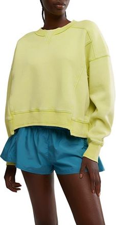 Free People FP Movement Intercept Cotton Blend Sweatshirt in Highlighter at Nordstrom, Size Large