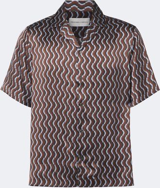 Frescobol Carioca Camisa bowling Roberto de seda estampada