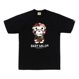 A Bathing Ape Hybrid Camo Baby Milo T-Shirt Black Multicolor 0ZXTEMX01410RBKZ