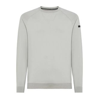 Roberto Ricci Design Sweatshirts, male, Gray, Size: 2XL Round Knit Sweater