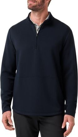 Travis Mathew Fibercloud Quarter Zip Sweatshirt in Black at Nordstrom, Size Xx-Large