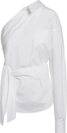 Moschino Stijlvolle katoenen blend shirts - Dames - Blouses - Wit - M - Katoen - Overhemden