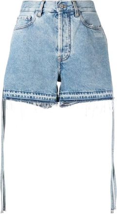 Off-white Riserva Shorts - Dames - Denim shorts - Blauw - W26 - Katoen - Korte Broeken