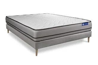 Actisom Somier Gris + Colch&oacute;n Con L&aacute;tex Y Espuma Viscoel&aacute;stica 140 X 200