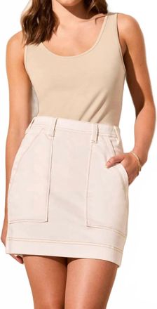 Tribal Audrey Classic Denim Skort In Cocomilk