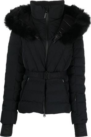 Mackage Elita padded ski jacket - women - Nylon/Nylon/Elastane/Feather Down/Sheep Skin/Shearling - M - Black
