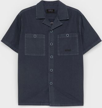 Barbour Mens Barbour International Kenneth Garment Dye Short Sleeve Shirt - Navy - Size: 38/Regular