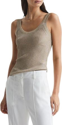 Reiss Imogen Metallic Sweater Tank in Gold at Nordstrom Rack, Size Medium