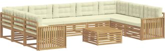 vidaXL Conjunto De Sof&aacute;s De Exterior 10 Uds. Blanco Y Crema Vidaxl