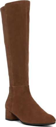 Dune London Womens Ladies Topsy - Suede Stretch Knee High Boots - Brown Leather - Size UK 4