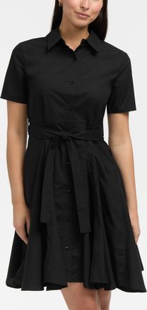 Ellen Tracy Womens Short Sleeve Flared Shirt Dress