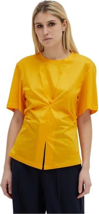 Erika Cavallini Semi Couture Blouses - Dames - Blouses - Geel - L - Katoen - Overhemden