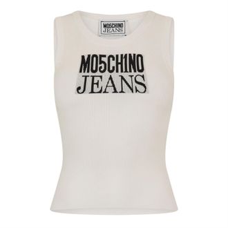 Moschino Womens Tank Vest in White - Size 14 UK