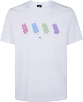 Paul Smith T-shirt con stampa grafica di ghiacciolo - - Tops - Uomo - Bianco - 2XL