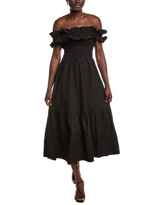 Ganni Ganni Poplin Long Smock Dress