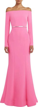 SAFiYAA Rory Long Dress With Mirror Belt In Aurora