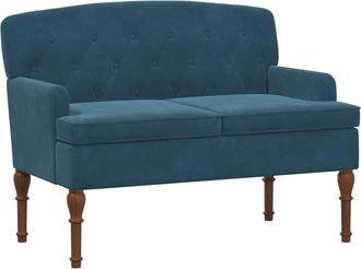 vidaXL Sof&aacute; Amoroso Con Botones Acolchados Azul 111 X 65 X 79 Cm Vidaxl