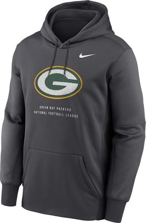 Nike Mens Green Bay Packers Nike Therma NFL Pullover Hoodie in Grey | NKAQ06F7T-R7Q