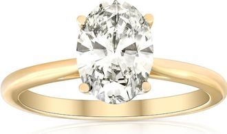 Pompeii3 VS 1 3/4Ct Solitaire Oval Diamond 14k Yellow Gold Engagement Ring Lab Grown