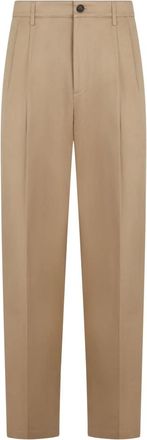 Department Five Department Five, Broeken, Heren, Beige, W31, Katoen, Katoenen Chino Broek met Plooien