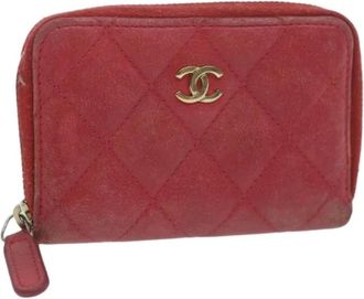 Chanel Pre-owned Wallets, female, Red, Size: ONE SIZE Pre-owned Leather Wallet