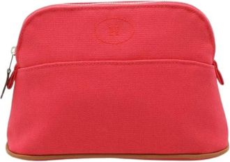Herm&egrave;s Pre-owned Clutches, female, Pink, Size: ONE SIZE Pre-owned Canvas Clutch