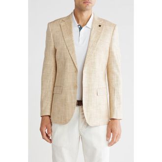 T.R. Premium Slim Fit Wax Linen Blazer in Natural at Nordstrom Rack, Size X-Large