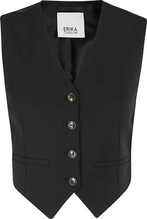 Erika Cavallini Semi Couture Stijlvol Sabrina Vest - Dames - Gillet - Zwart - XS - Kostuums