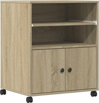vidaXL Soporte Para Impresora Con Ruedas Roble Sonoma 60x48x74 Cm Vidaxl