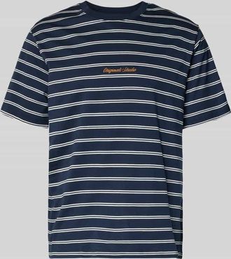 Jack & Jones Jack & Jones T-Shirt mit Streifenmuster und Rundhalsausschnitt in Marine, Gr&ouml;&szlig;e XXL