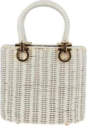 Ferragamo Tweedehands leren handtassen - Dames - Vintage Handtas - Wit - ONE Size - Leer - Vintage