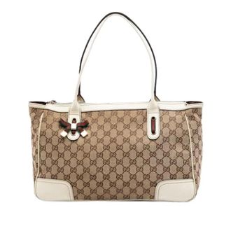Gucci Pre-owned Tote Bags, female, Beige, Size: ONE SIZE Pre-owned Canvas Tote Bag
