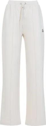 Moncler Natural White Cotton Sweat Bottoms Pants-Donna