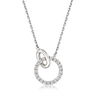 RS Pure by Ross-Simons Diamond Interlocking-Circle Necklace in Sterling Silver