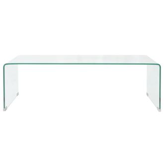 Berkfield Home Coffee Table Tempered Glass 98x45x30 cm Clear | Size: 98 x 45 x 30 cm
