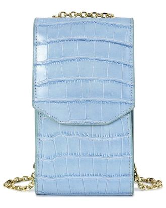 Tiffany & Fred Compact Croc-Embossed Leather Crossbody