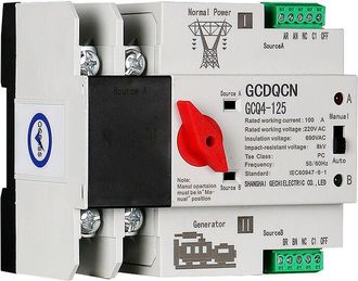 OEM Interruptor De Transferencia Autom&aacute;tica De Doble Alimentaci&oacute;n 2p100a, Interruptor Ats De Milisegundos Aislado De Nivel Pc, Montaje En Riel