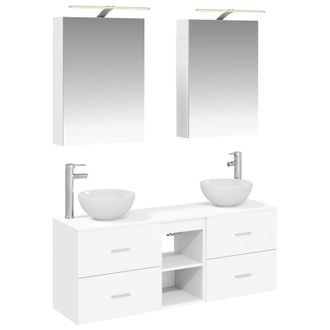 vidaXL Juego De Muebles De Ba&ntilde;o 5 Uds. Blanco Madera De Ingenier&iacute;a Vidaxl