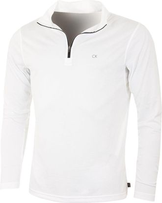 Calvin Klein Men Harlem 1/4 Zip Technical Sweater - White - XXXL