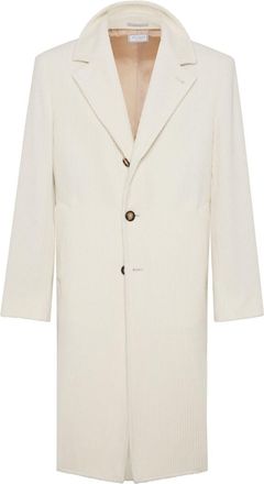 Brunello Cucinelli long ribbed cashmere coat - men - Cashmere - 48 - Neutrals