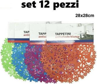Trade Shop Trade Shop - Set 12 Pezzi Tappeto Tappetino Per Lavello In Gomma Cucina Antiscivolo 28 Cm